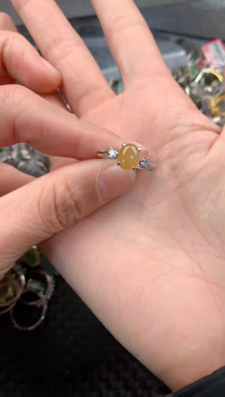 银S925镶嵌戒指翡翠666   5