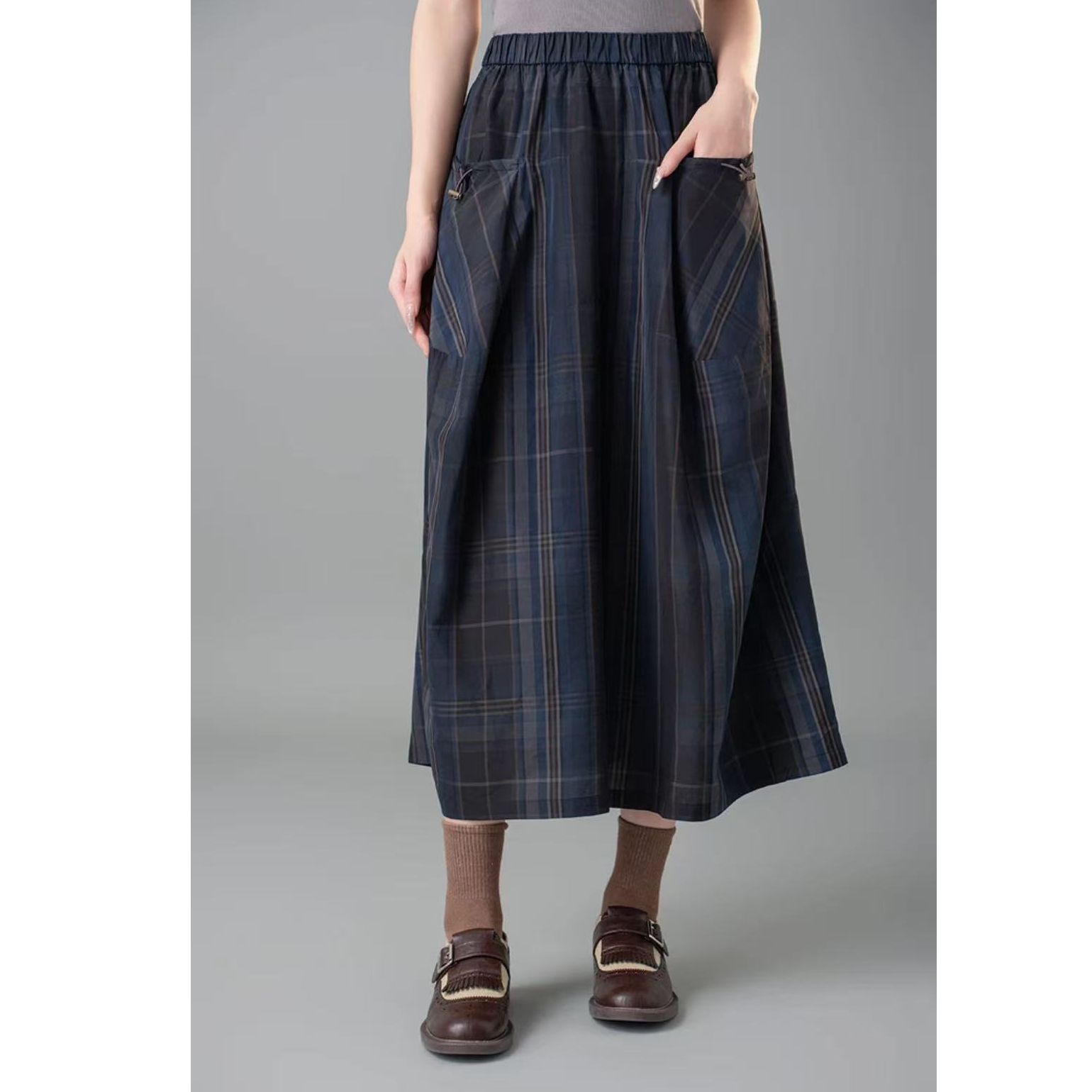 AMASS/阿玛施复古学院格纹工装风休闲半身裙5200277