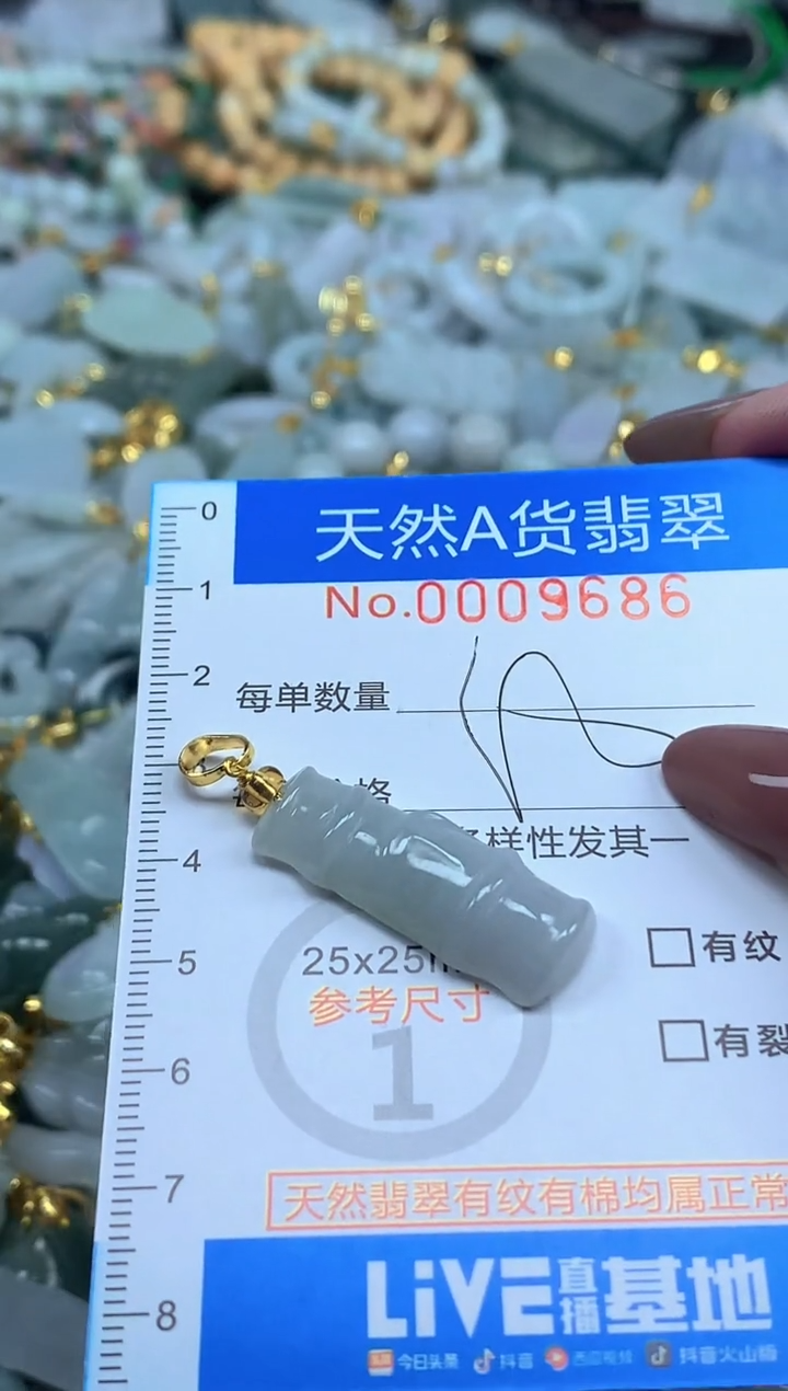 颈饰未镶嵌翡翠净货挂件-9686