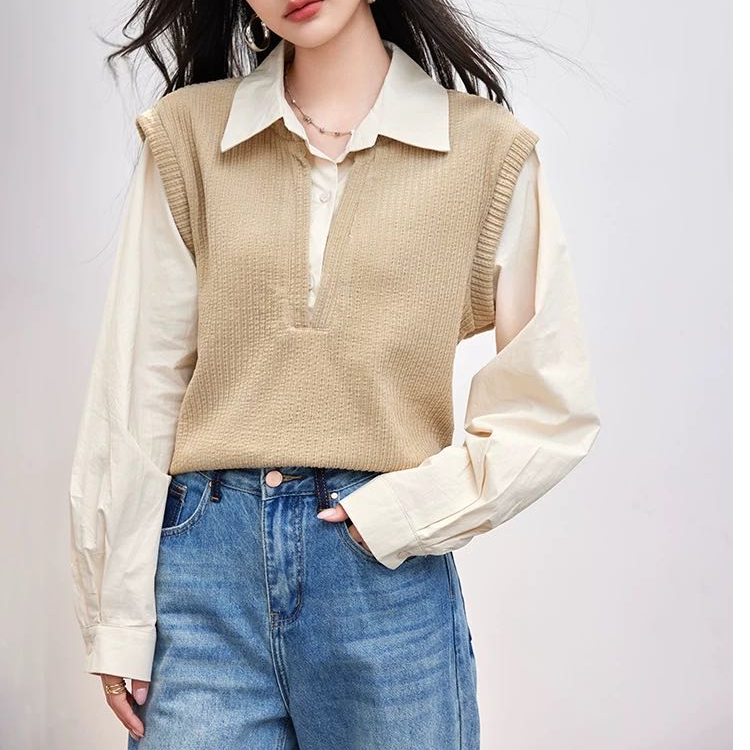 （21-25）品牌女装设计师新款百搭针织上衣牛仔裤半裙连衣裙外套