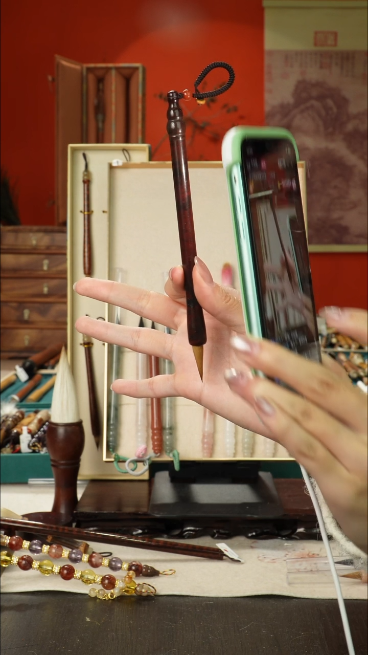 339号闪孤品高货毛笔链接 清水试笔 蘸墨不退