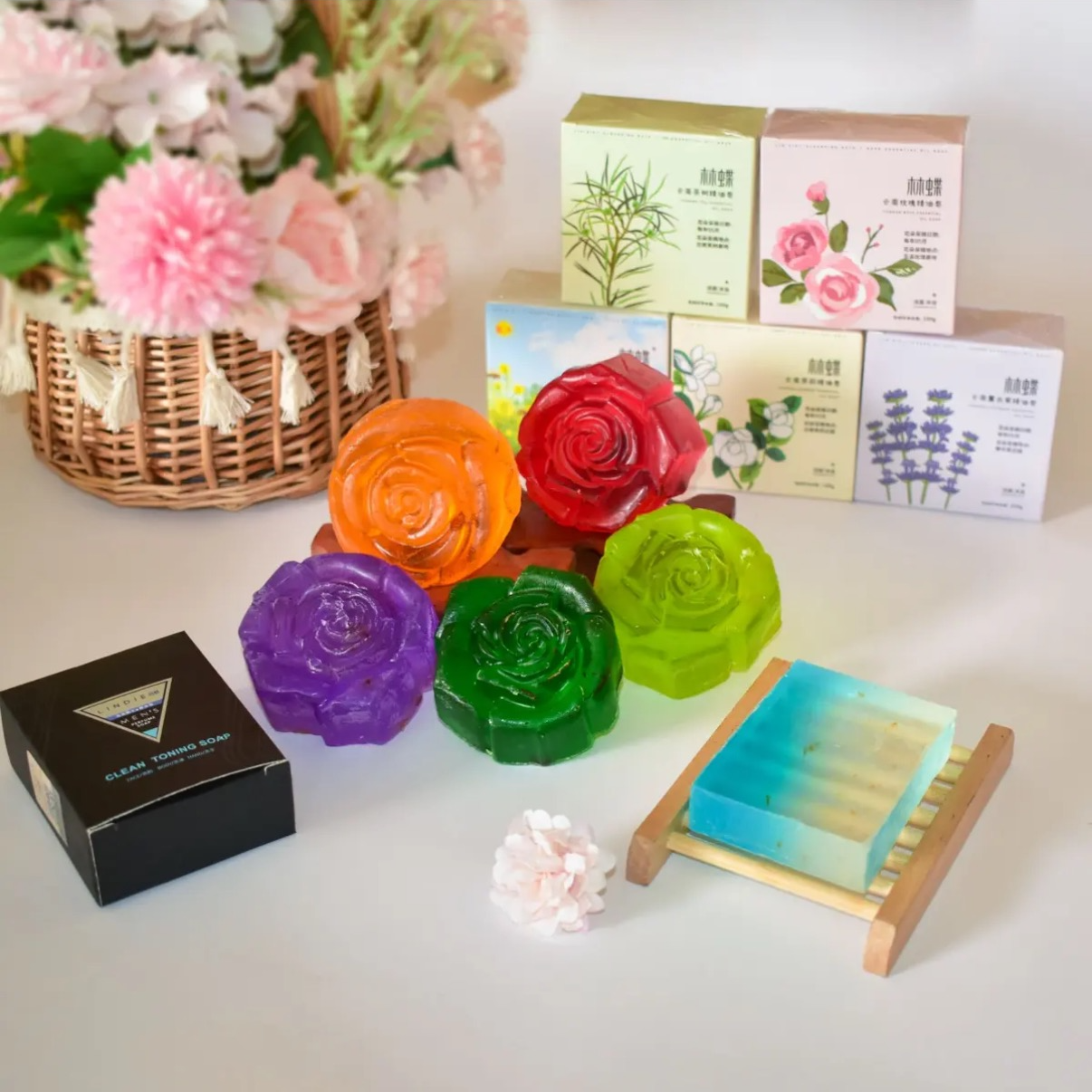 【林蝶】云南鲜花精油皂100克*6混装