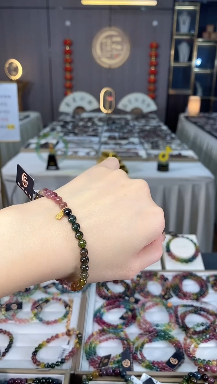 未镶嵌老矿碧玺单圈手串5mm+碧玺dan多样性发货一条