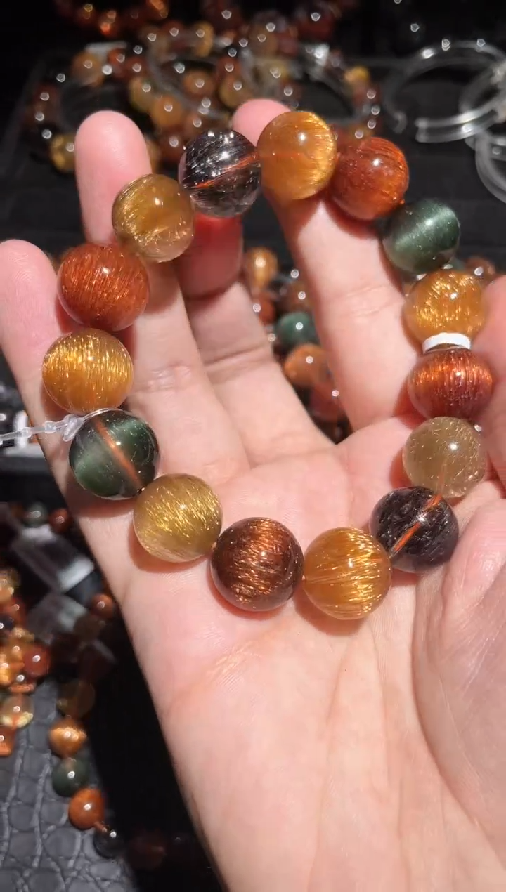 【闪购商品】水晶手链未镶嵌发晶多宝单圈A15（多样性发其一）