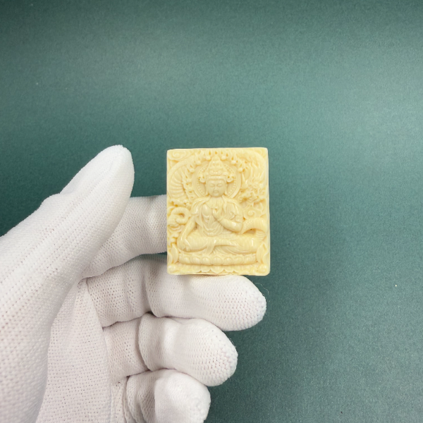 E6497天然猛犸牙 雕刻牌 支持鉴定 假一罚四