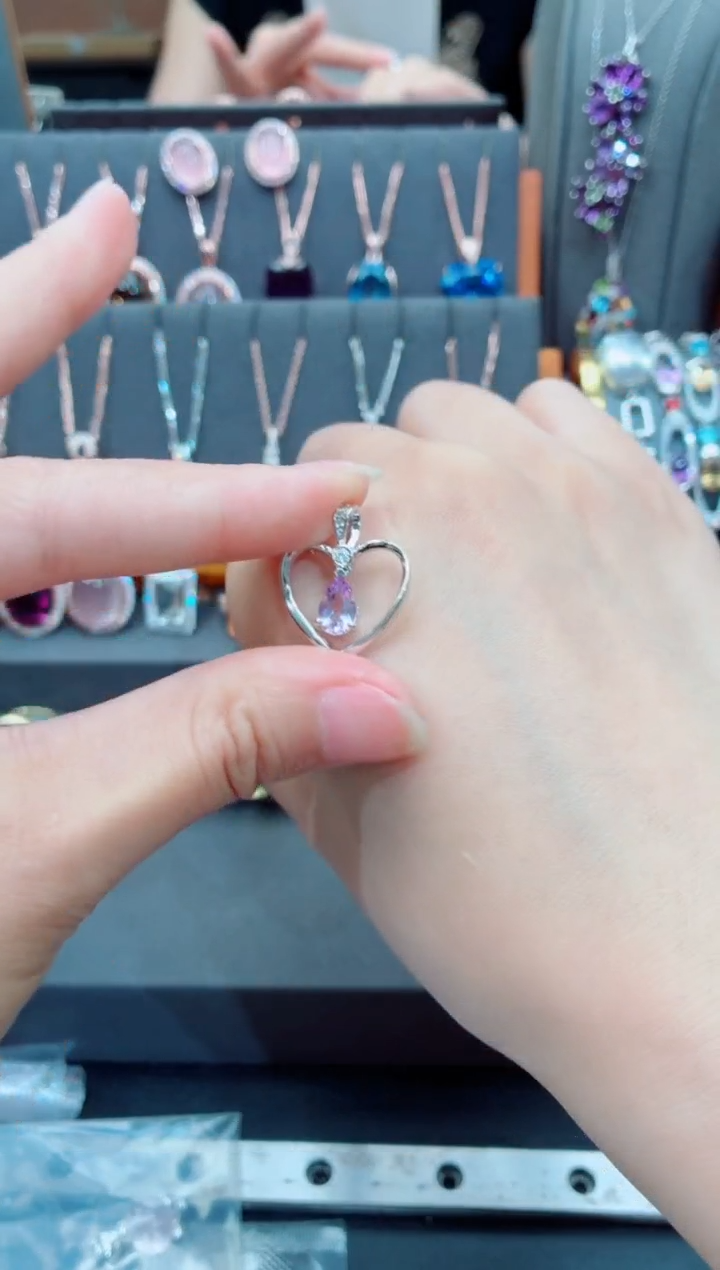 银S925镶嵌吊坠(不含链)水晶水晶吊坠