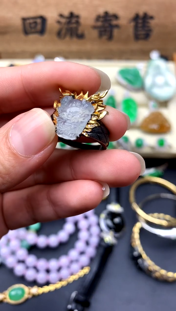 【闪购商品】翡翠戒指18K金镶嵌444-中国好珍宝