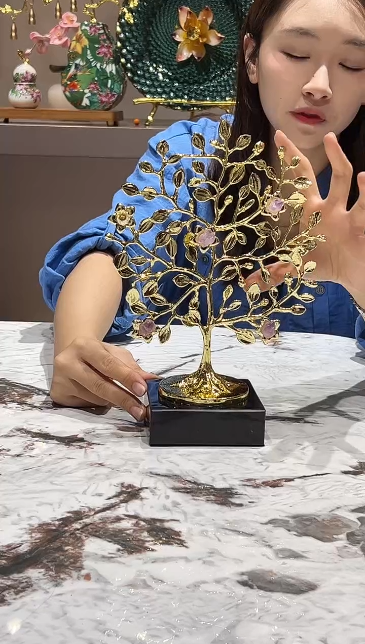 合金发财树摆件 现货