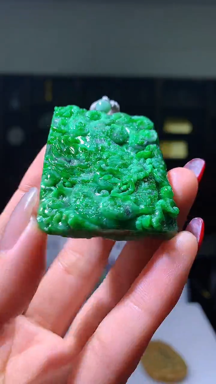 【闪购商品】定制翡翠未镶嵌1057hm-毛货挂件32