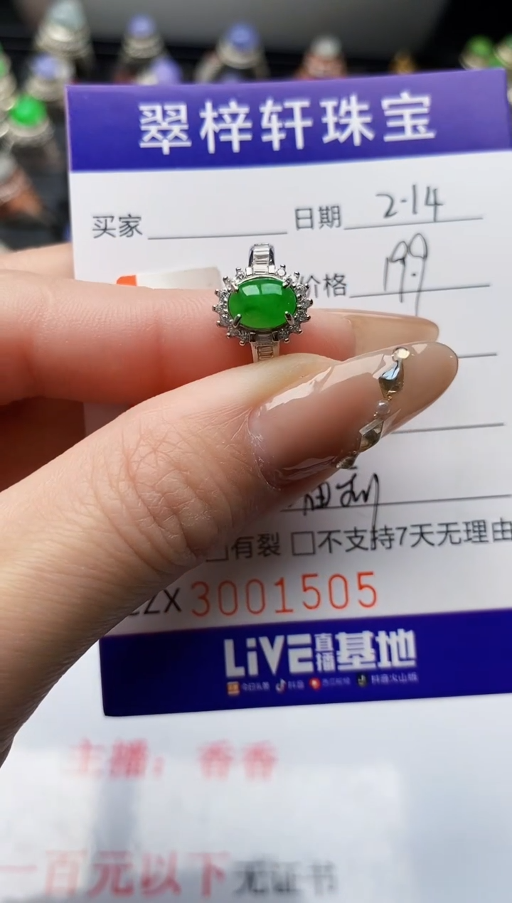 【闪购商品】翡翠戒指银S925镶嵌/1505