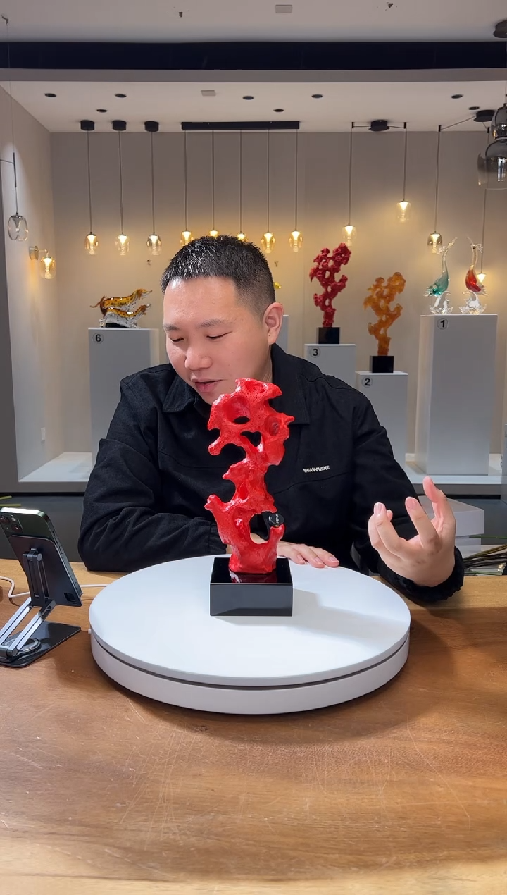 【闪购商品】茶宠小号朱砂红太湖石+100*100黑底座