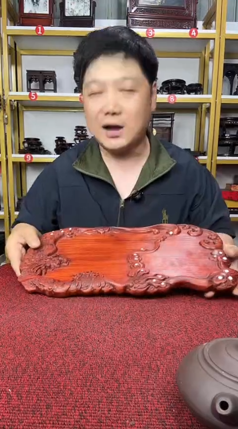 紫檀木类置物架干泡台39*21*2.7cm