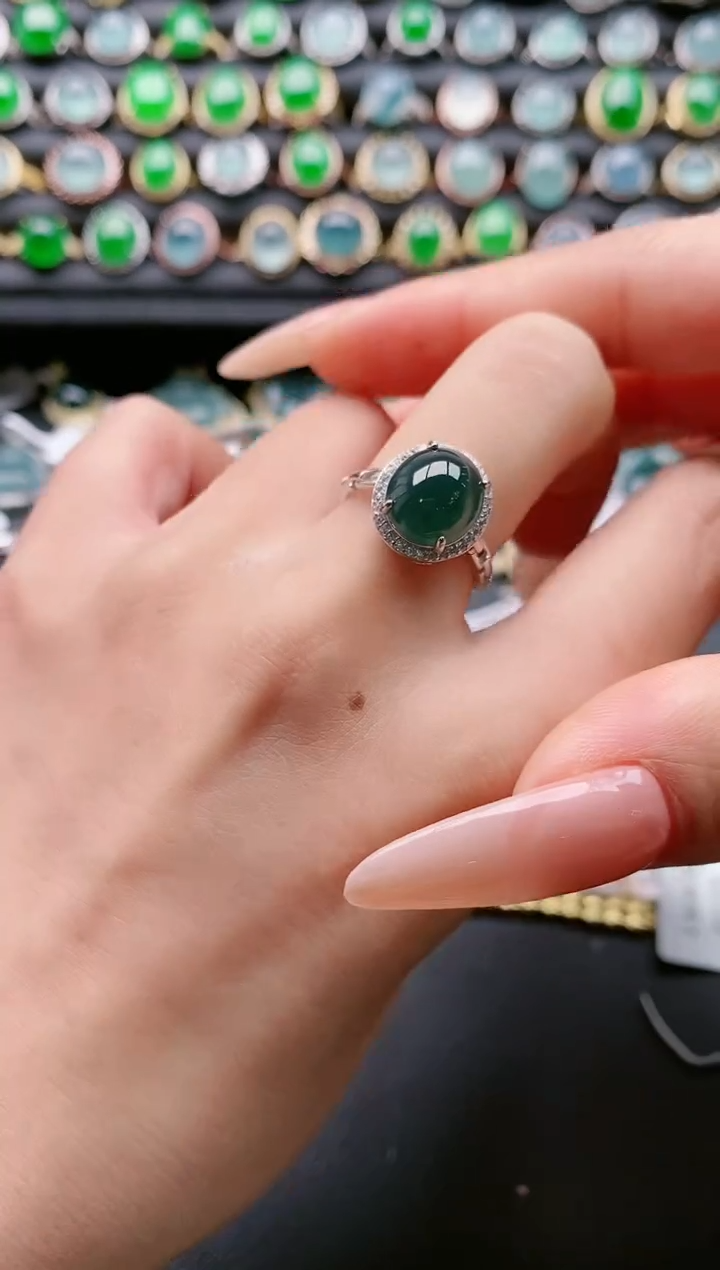 【闪购商品】翡翠戒指银S925镶嵌111111
