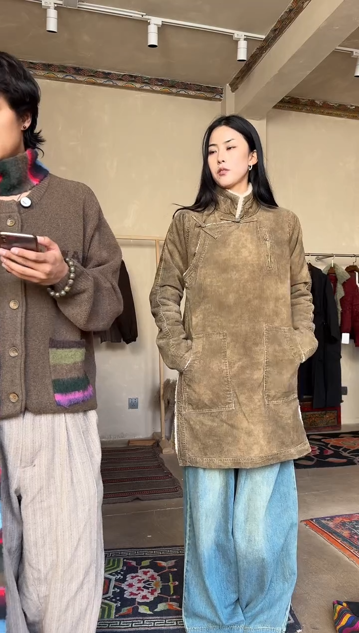 kwc26fw长款灯芯绒外套L