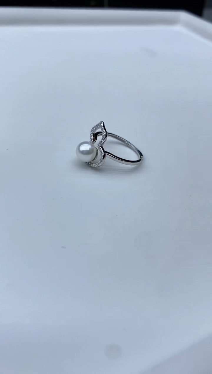 【闪购商品】海水珍珠戒指银S925镶嵌6.5-7mm