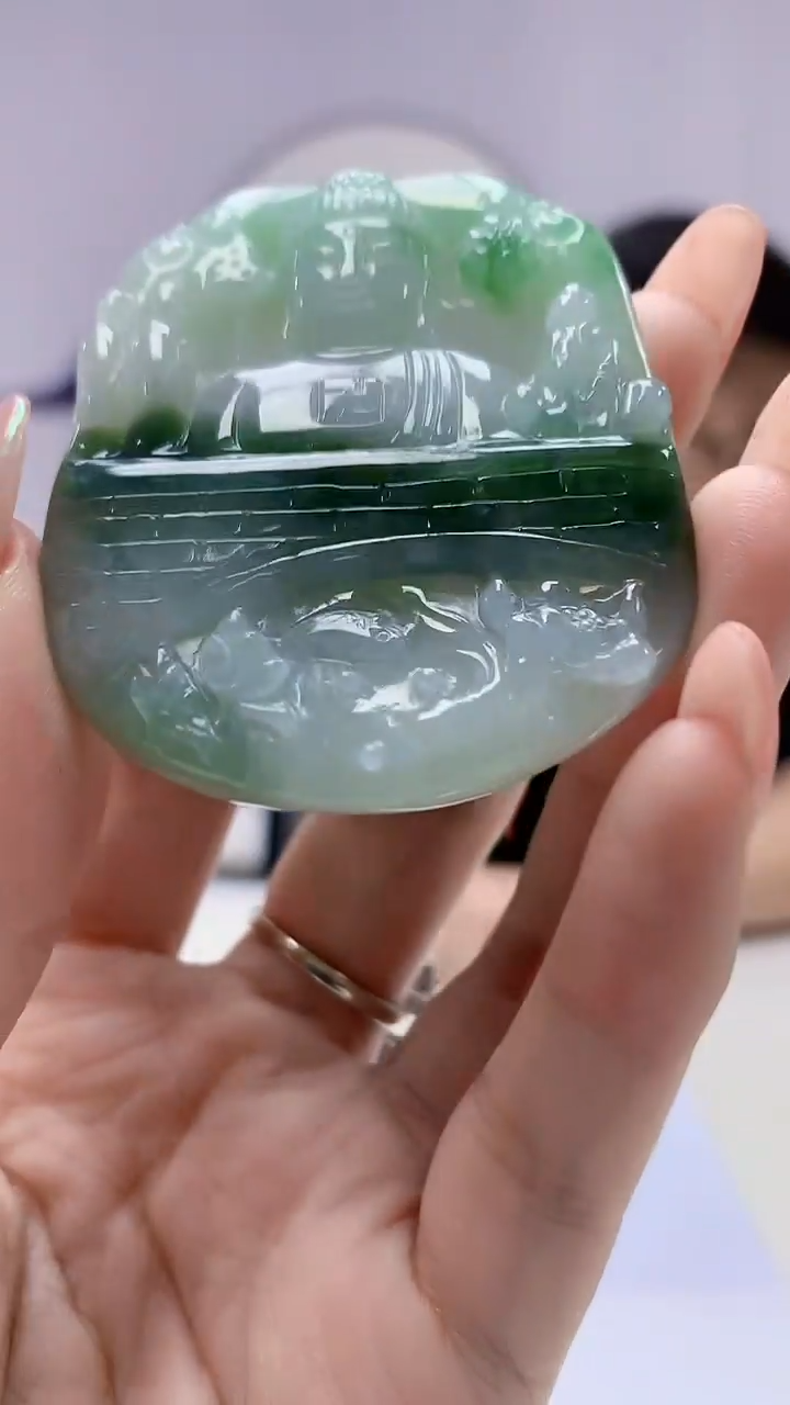 【闪购商品】定制翡翠未镶嵌5152DD-毛货挂件67