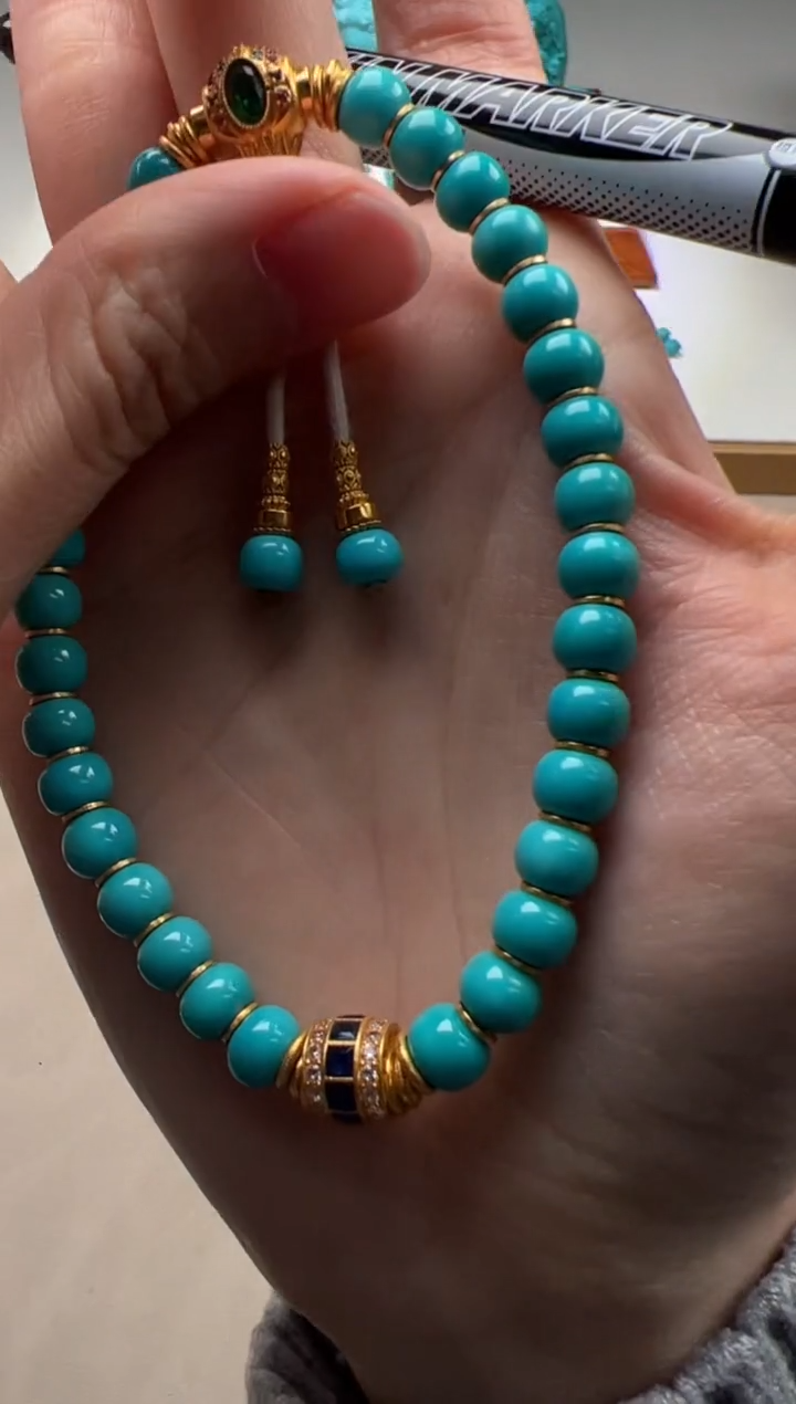 【闪购商品】绿松石手串手串18K金镶嵌手串手串