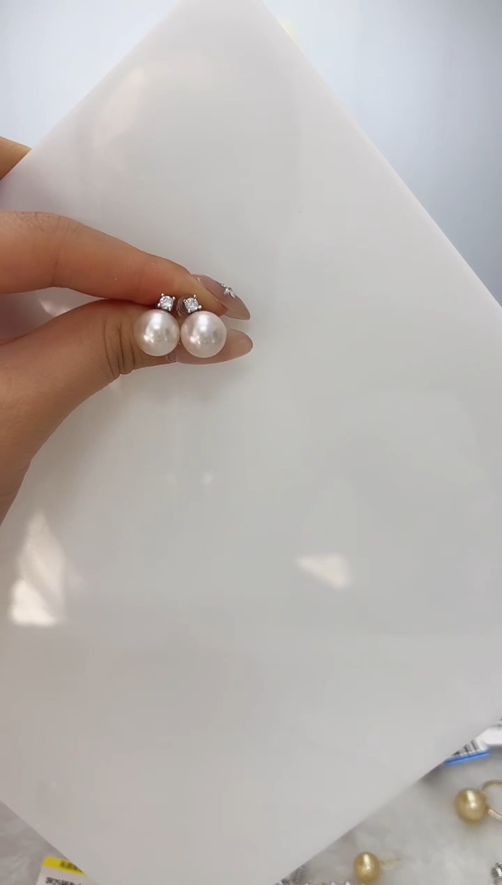 【闪购商品】淡水珍珠DA银S925镶嵌耳钉 10 1B364