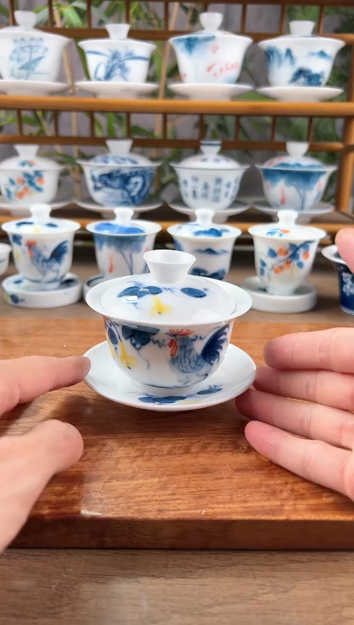 【闪购商品】微瑕公鸡130ml三才盖碗