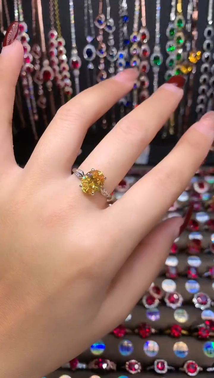 【闪购商品】烟晶戒指银S925镶嵌银色