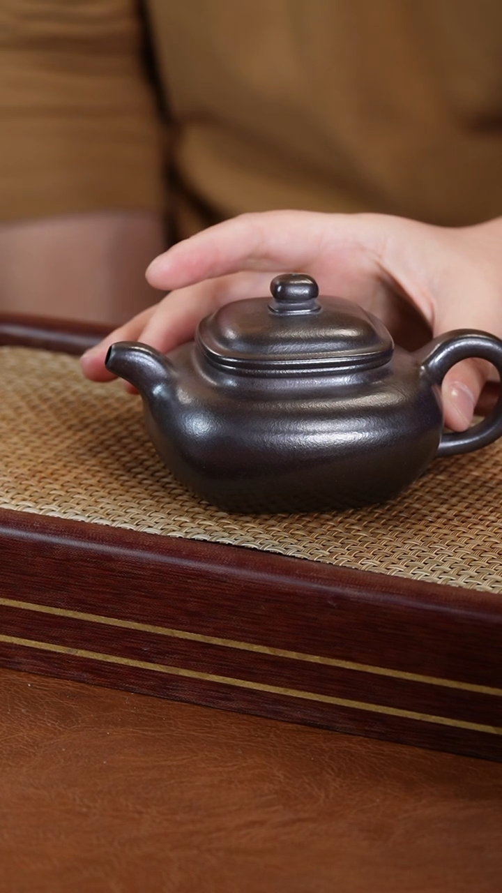 【闪购商品】紫砂茶壶储逸平石黄四方仿古壶