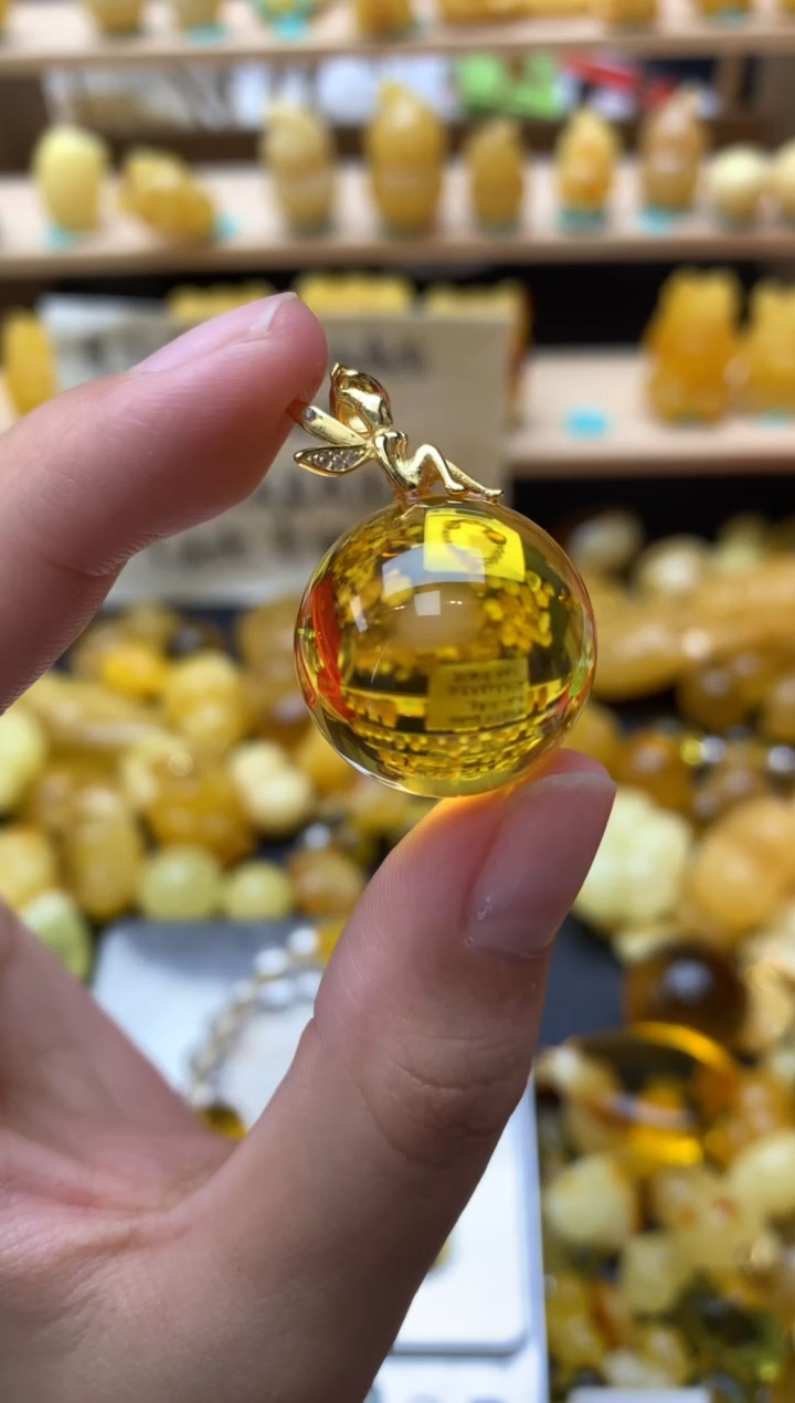 琥珀银S925镶嵌珠宝奇石013琥珀蜜蜡微瑕