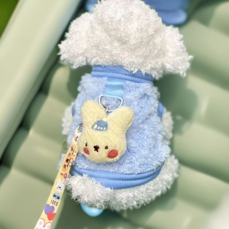 奶猫奶狗衣服幼犬幼猫加绒背心小狗小猫冬季保暖泰迪蓝猫可牵引