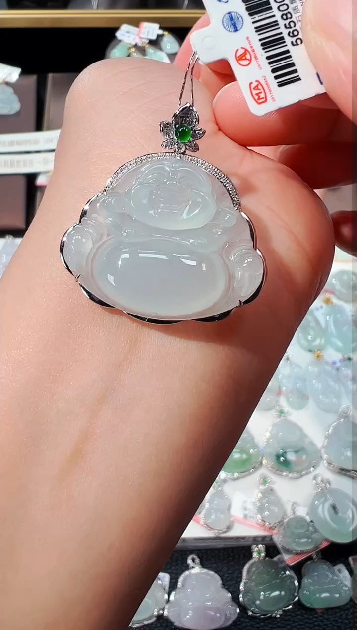 【闪购商品】翡翠吊坠(不含链)18K金镶嵌佛公吊坠996