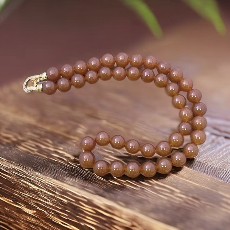 佳玺甄选 天然玉石  072 老糖焦糖 12mm