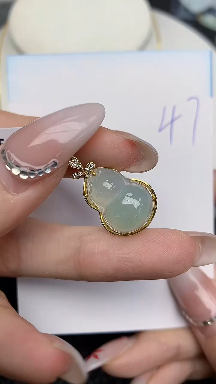 【闪购商品】翡翠颈饰18K金镶嵌天然翡翠A货