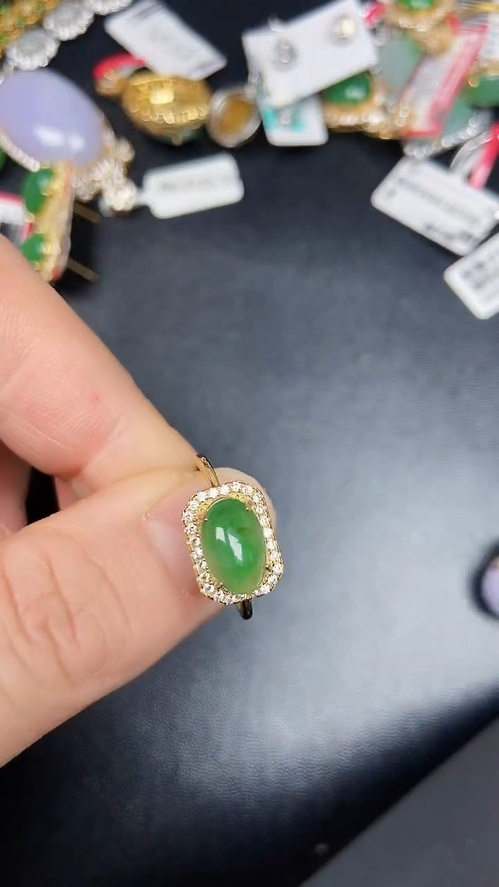 银S925镶嵌戒指翡翠1170