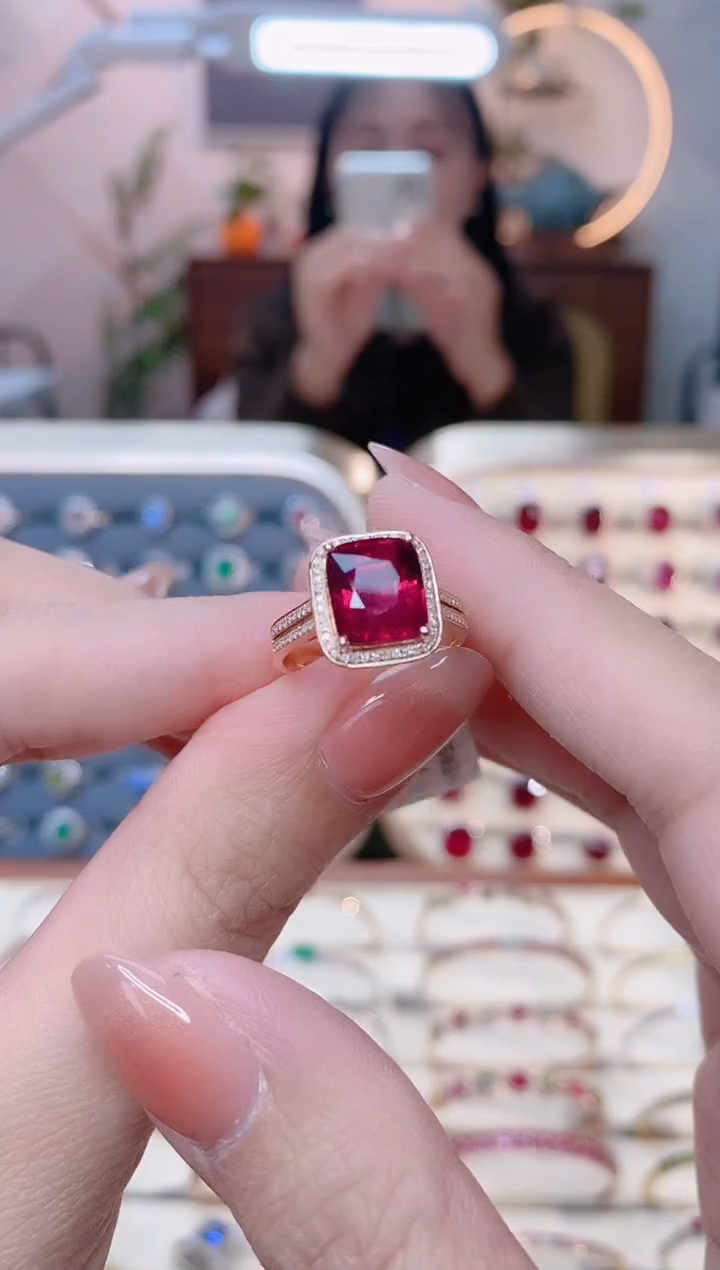 【闪购商品】碧玺18K金戒指18K金镶嵌1