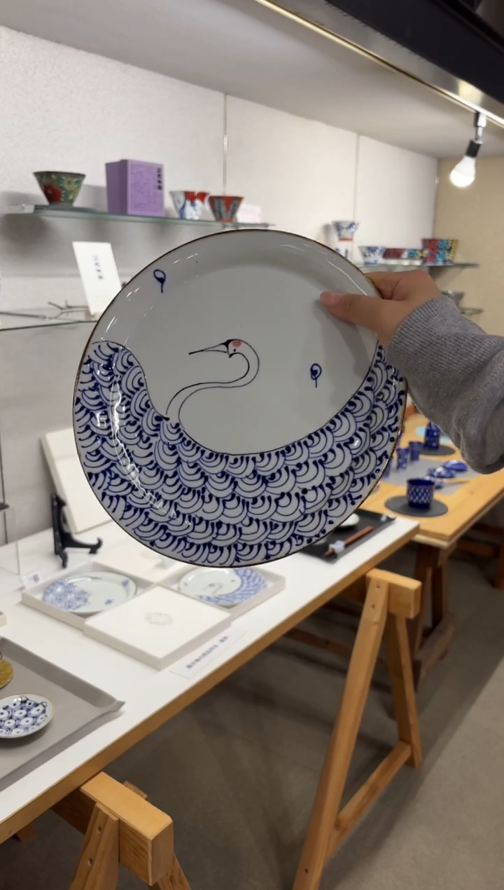 玻璃纸kotohogi 8号丸磁盆 鶴