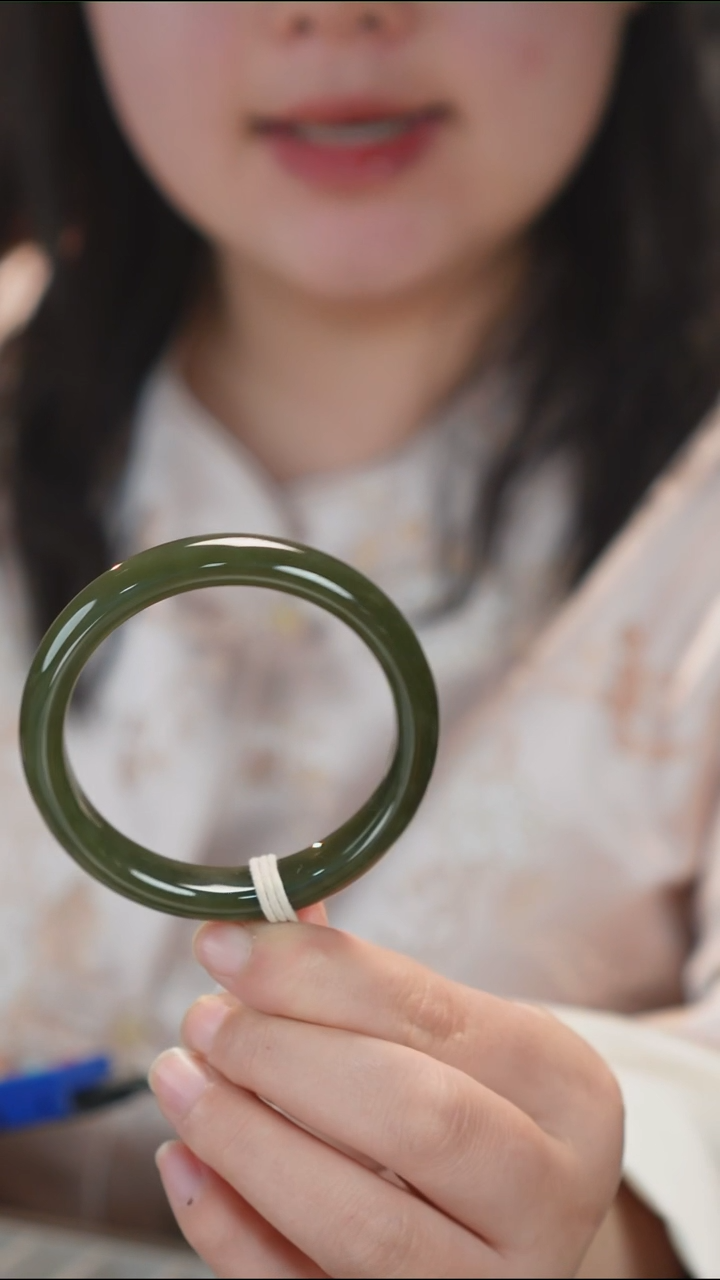 和田玉未镶嵌手镯56【柚子来啦】和田玉拍一发一54