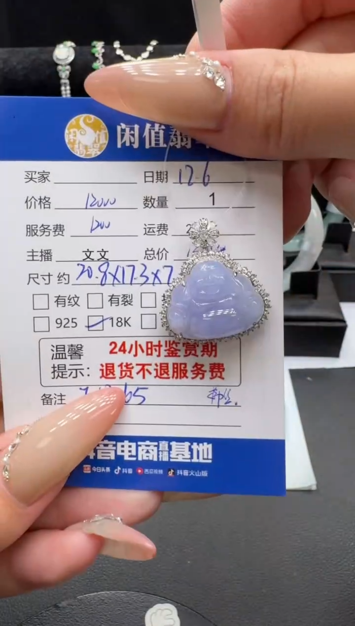 吊坠(不含链)18K金镶嵌翡翠翡翠吊坠