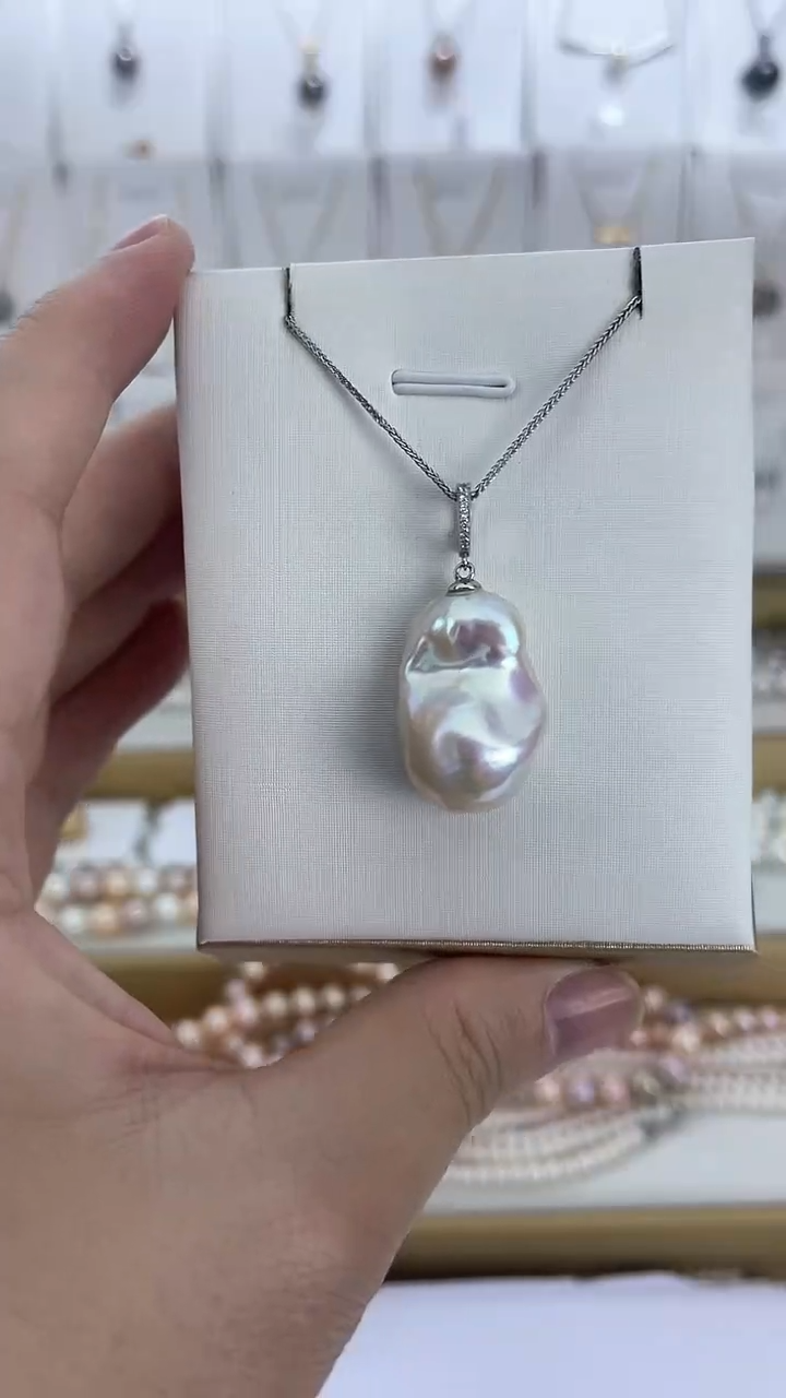 【闪购商品】淡水珍珠颈饰未镶嵌天然极光珍珠粉光巴洛克17-18