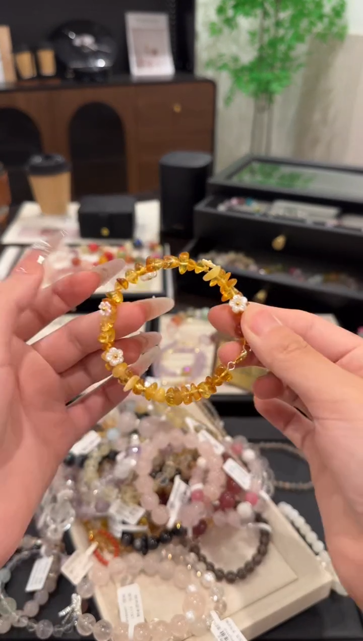 水晶手链合金蜜蜡手镯x1907