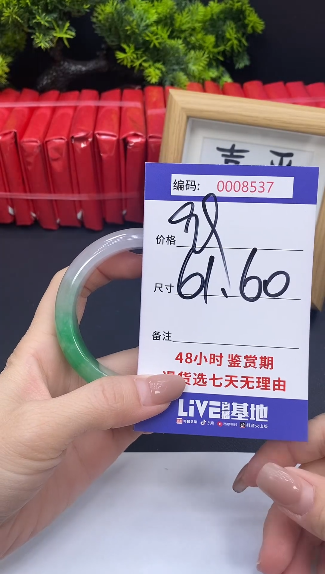 未镶嵌手镯翡翠0008537