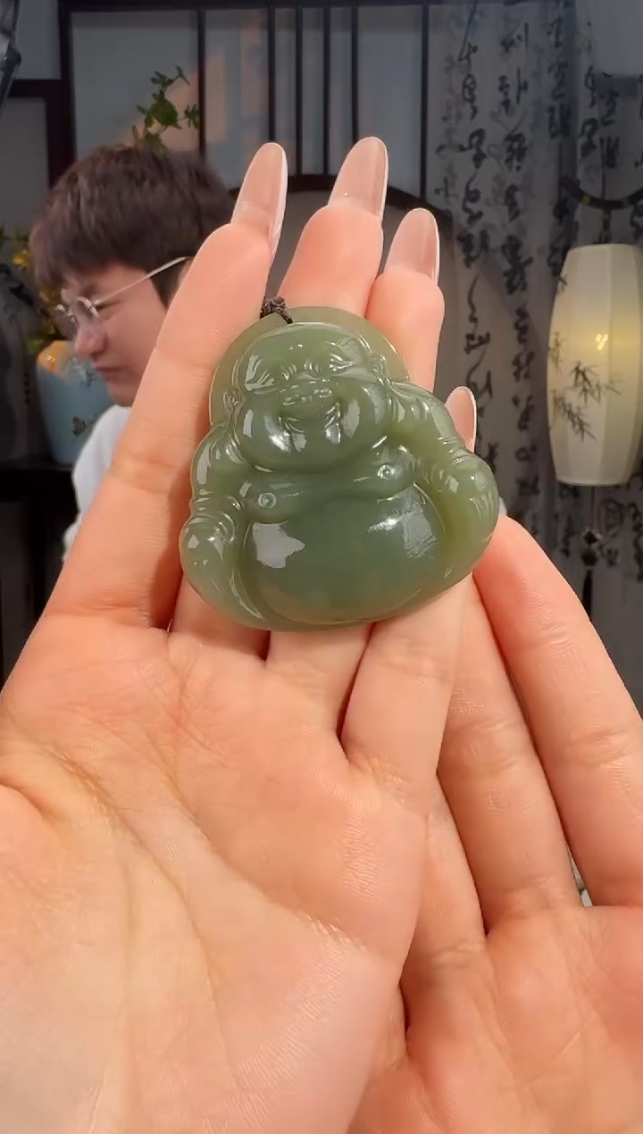 颈饰未镶嵌和田玉佛公卡50