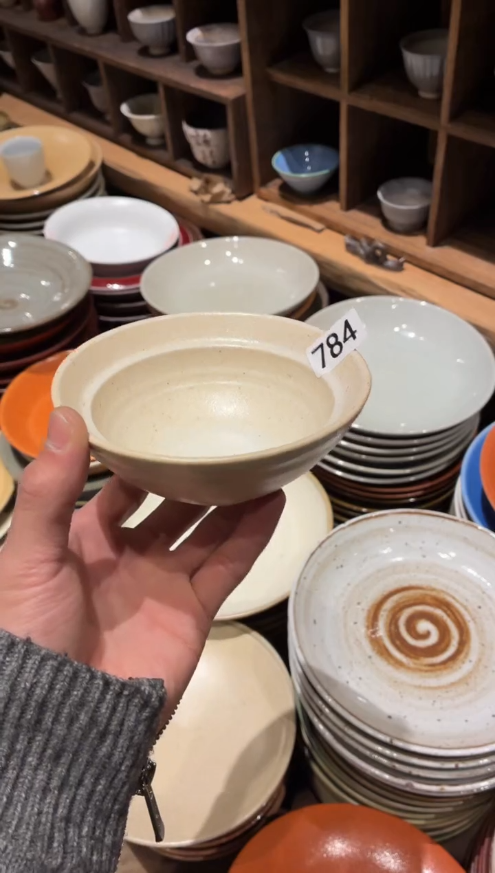 瓷片风**狼784至野白双圆碗2个