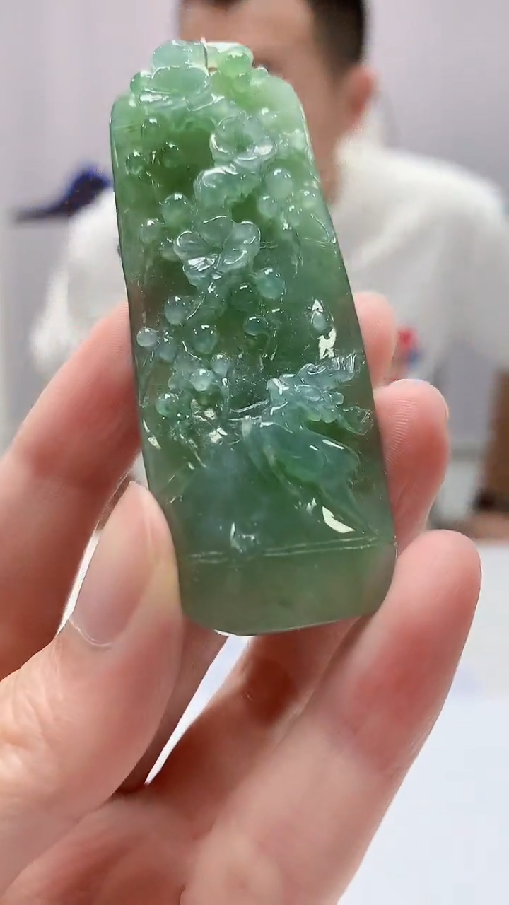 【闪购商品】定制翡翠未镶嵌4812zm-毛货挂件61鹿牌