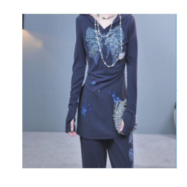 TCH（单件裤子）私服秋款烫钻工艺时尚百搭休闲条纹裤子女轻奢tch