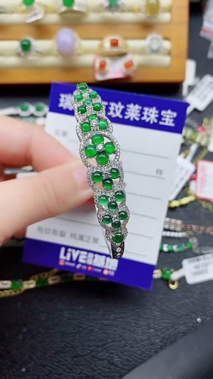银S925镶嵌戒指翡翠1