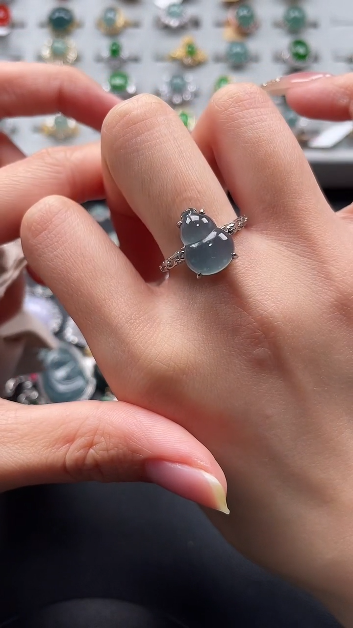 【闪购商品】翡翠戒指银S925镶嵌4543543