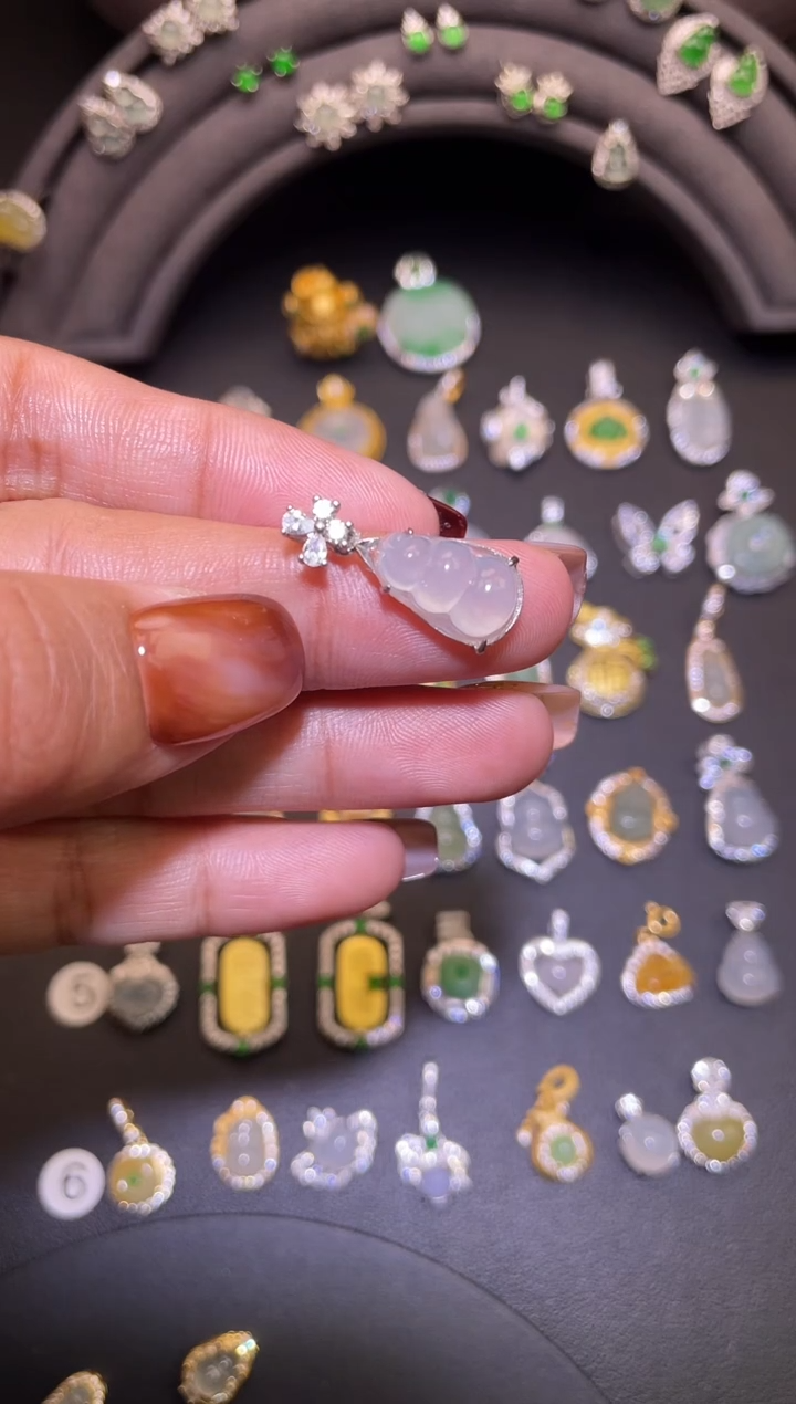 吊坠(不含链)银S925镶嵌翡翠1