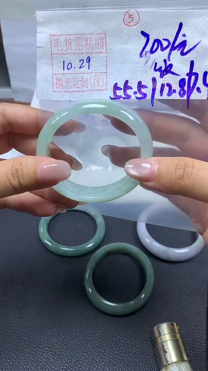 未镶嵌定制翡翠手镯纹55.5圈毛货需精细抛光#5