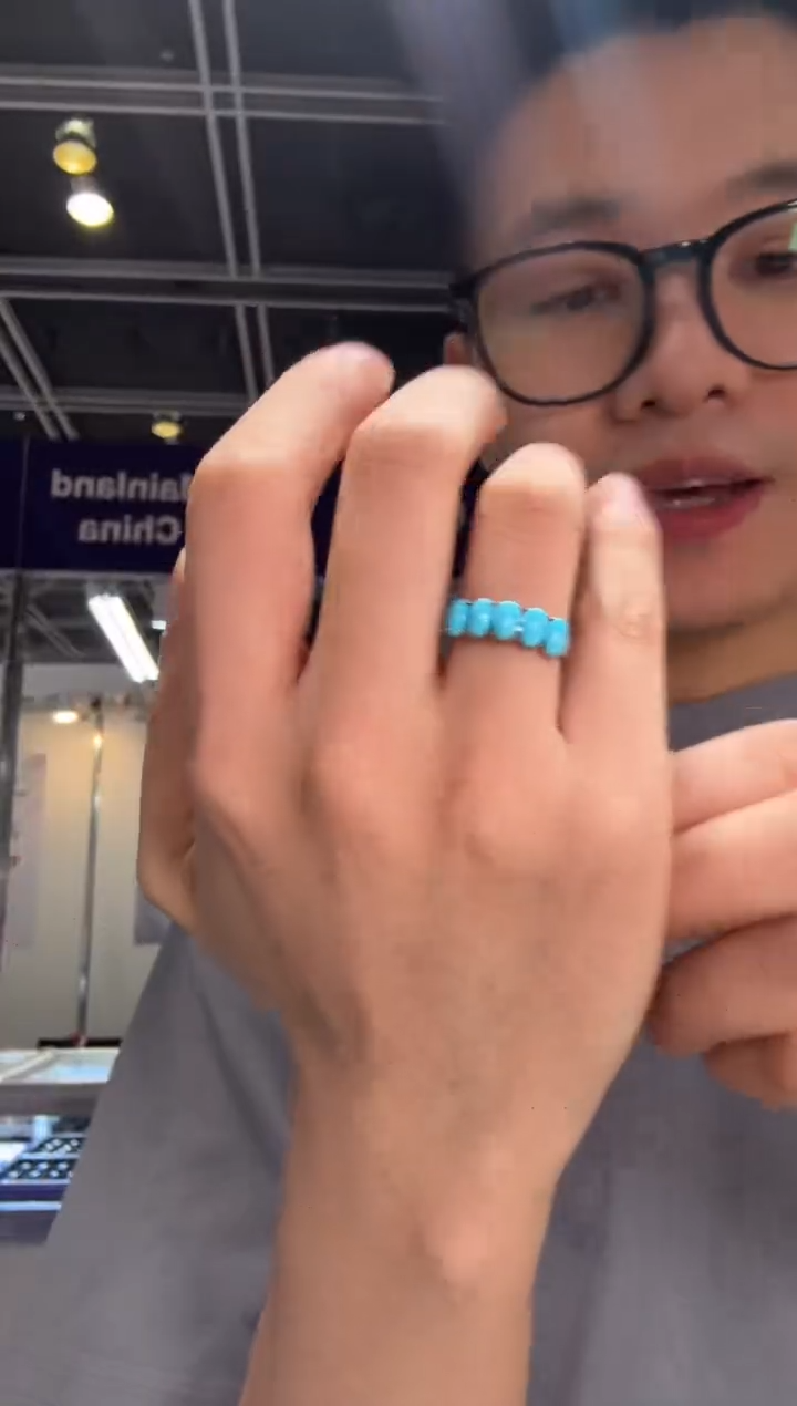 【闪购商品】绿松石戒指铂Pt900镶嵌HKCA20067