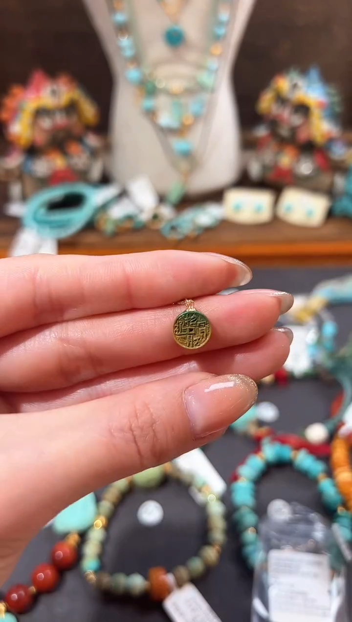 【闪购商品】绿松石提溜18K金镶嵌绿松石提溜