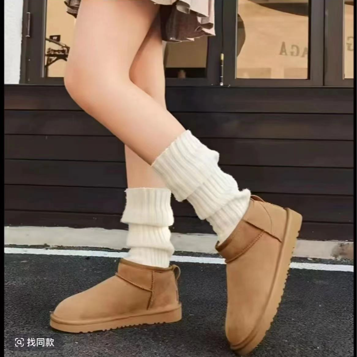 男女同款澳洲羊皮毛一体雪地靴运动鞋