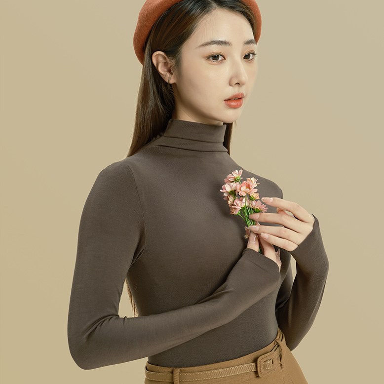 半高领莫代尔羊毛肌底衣